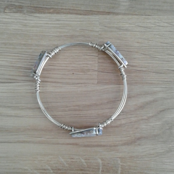 Stone & Wire Bangle - Picture 1 of 3